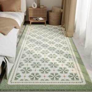 Light Luxury Living Room Decorative Carpet Simple Cloakroom Soft Carpets Bedroom Bedside Thickened Green Rug Porch Non-slip Rugs 1