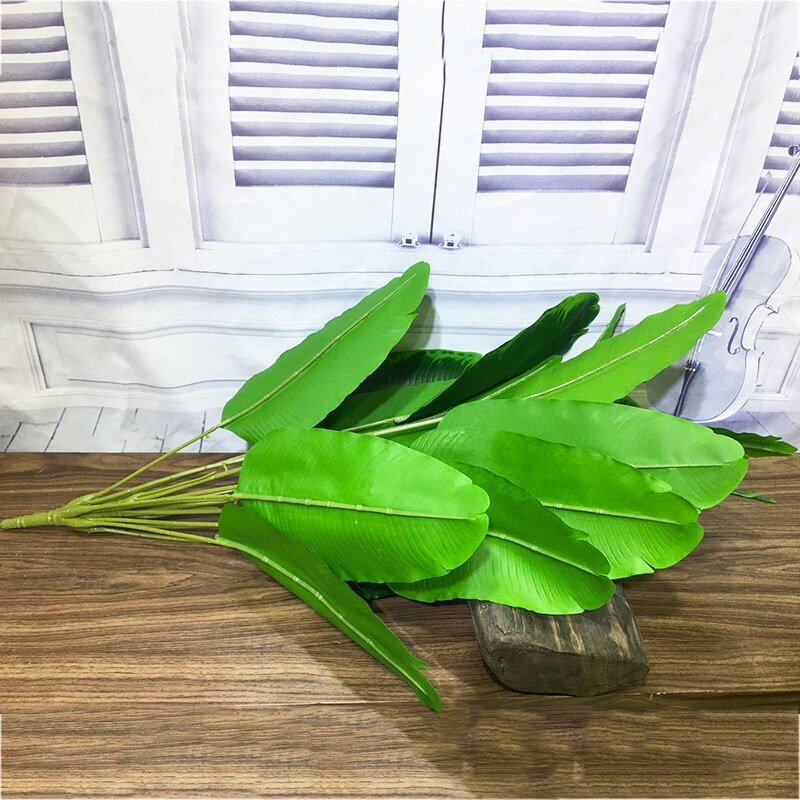 85cm 18 Heads Tropical Banana Tree Large Artificial Palm Plants Plastic Monstera Branches Fake Leaves For Home Garden Room Decor 2