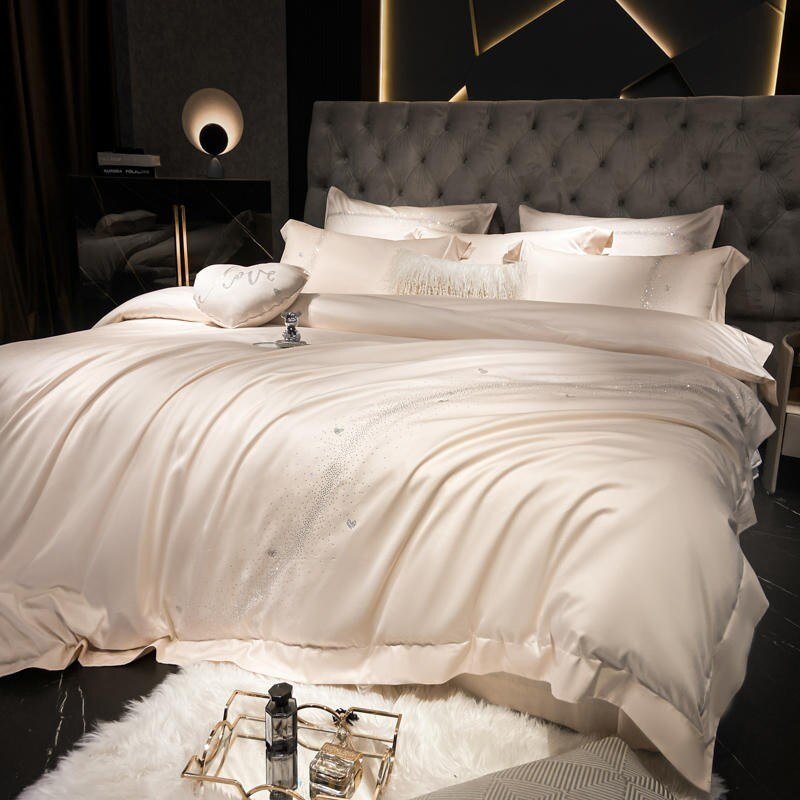 Chic Diamond star Duvet cover set Soft Long Staple Cotton Gorgeous Bedding set Bed sheet Pillowcases Double Queen King size 4Pcs 2