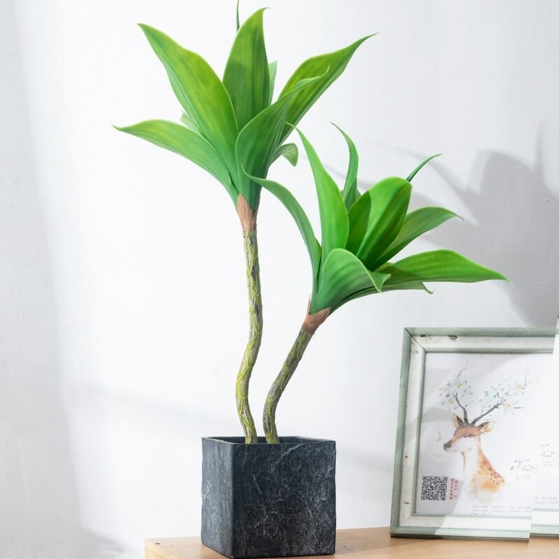 88/55cm Large Artificial Dracaena Plants Tropical Potted Tree Fake Plastic Palm Leafs Cycas Plant For Home Garden Indoor Decor 4