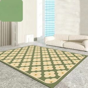 Green Small Fresh PVC Living Room Carpet Can Be Scrubbed Balcony Rug Waterproof and Oil-proof Kitchen Rugs Study Desk Carpets 1