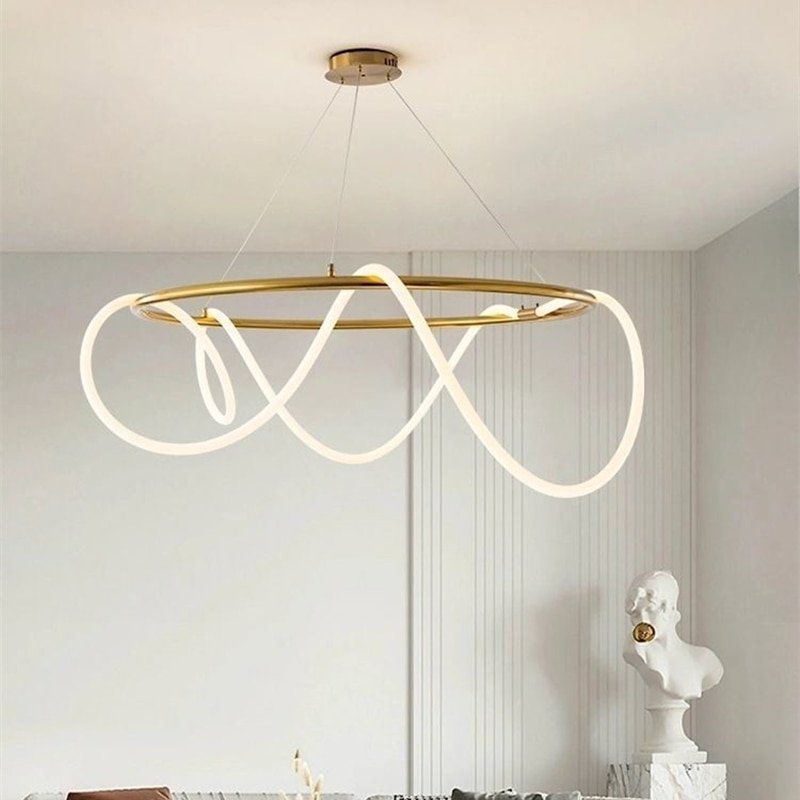 Note Curve Led Tube Ceiling Chandelier For Dining Table Living Room Modern Home Decor Ornaments Hanging Lamp Lustre Lighting 3