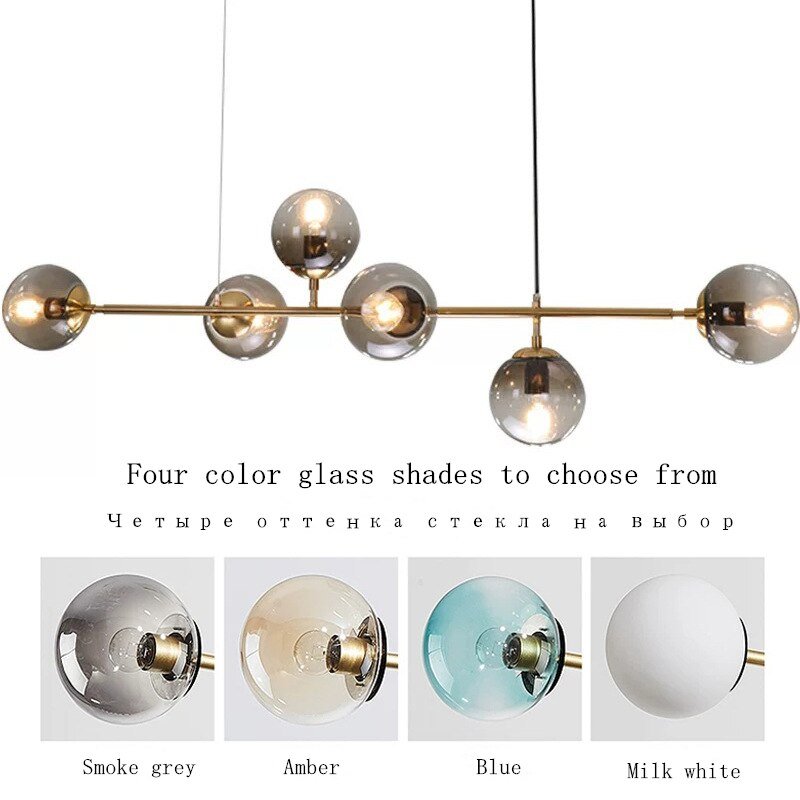 Nordic Art Glass Ball Ceiling Chandelier For Dining Table Kitchen Bedroom Bar Indoor Led Lighiting Decor Pendant Lamps Fixture 2