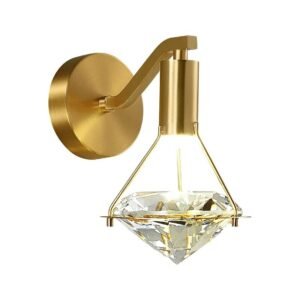 New Luxury Led Golden Wall Lamp For Tv Background Hotel Bedside Aisle Stairwell Crystal Lampshade Decor Lighting Fixtures 1