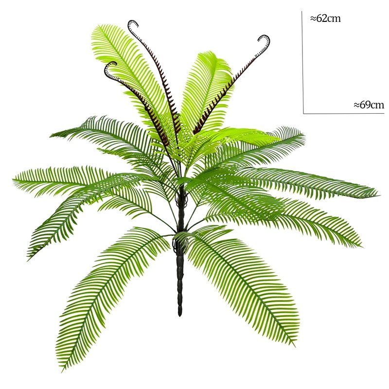 55/62cm Large Artificial Palm Tree Fake Plants Plastic Leafs Branch False Coconut Tree For Home Garden Wedding DIY Outdoor Decor 2