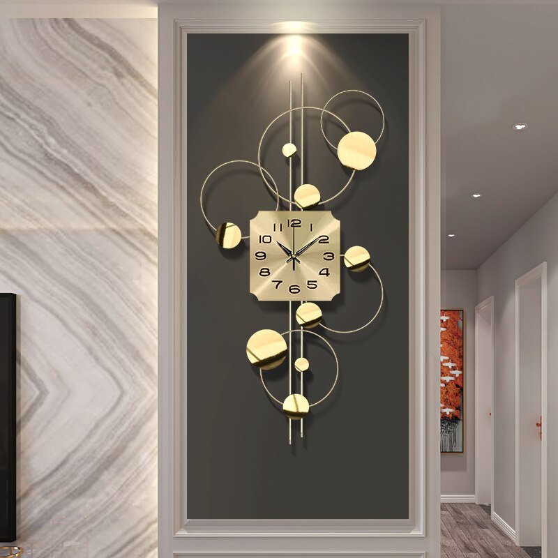 Modern Golden Wall Clock Metal Minimalist Minimalist Silent Large Wall Clock Hanging Big Orologio Parete Room Accessories YH 3