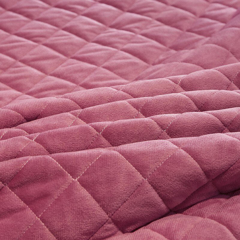 Velvet Diamond Quilted Bedspread with Drop Dust Ruffles Bed Cover set Super Soft Warm 250X250/250X270cm 3/5Pcs 5