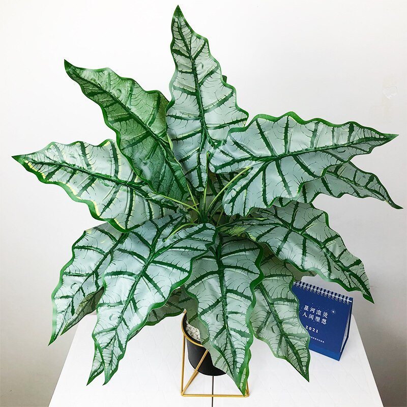76cm/55cm Large Artificial Monstera Tropical Plants Fake Palm Tree Plastic Maranta Leaves Big Plant for Home Office Decoration 4