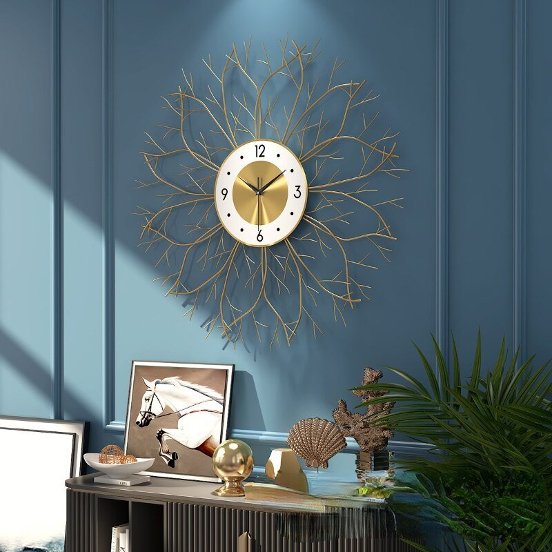 Nordic Metal Gold Creative Wall Clock Living Room Silent Large Wall Clock Modern Design Relogio De Parede Home Decor LL50WC 3