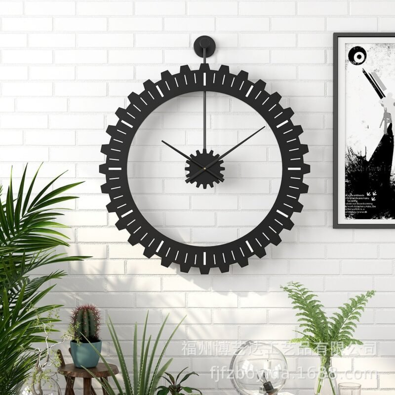 Creativity Nordic Mechanic Wall Clock Silent Large Metal Wall Clock Modern Design Orologio Da Parete Industrial Decor LL50WC 1
