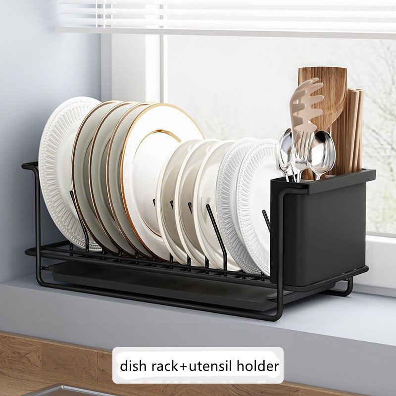 Dish Drainer Bowl Plate Drying Rack Holder Kitchen Counter Storage Cupboard Drawer Organizer Tableware Drainboard Space Saver 6