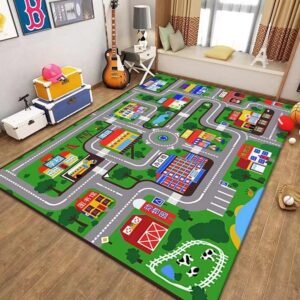 Children's Cartoon Game Carpet Home Decoration Mat Living Room Bedroom Bedside Carpets Cute Baby Crawling Washable Floor Mats 1
