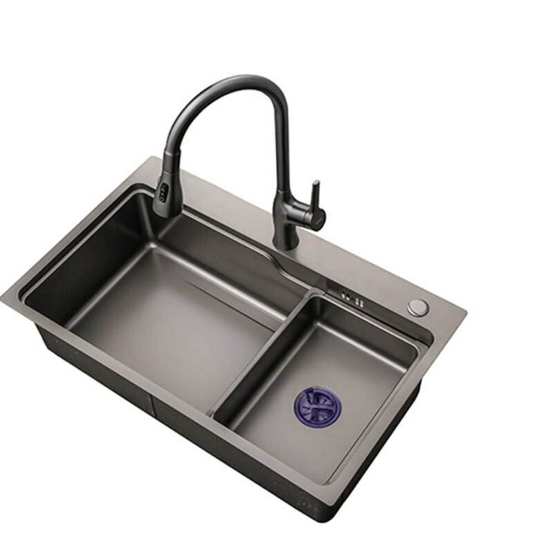 Large Size Kitchen Sink Nano Wash Basin Single Bowl with Chopping Board 304 Stainless Steel Sinks with Faucet Drain Accessories 6