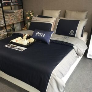 6Pcs Blue Gray Patchwork Duvet Cover set for Him 100%Cotton Sateen Bedding Set Silky Soft Premium Quality Bed Sheet Pillowcases 1