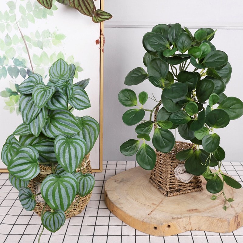 48cm Artificial Hanging Plants Fake Monstera Leaves Christmas Decor Plastic Scindapsus Tropical Leafs Wall for Bonsai Home Decor 1