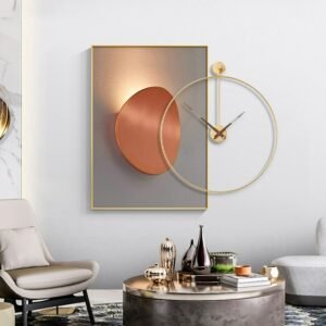 Nordic Luxury Wall Clock Large Living Room 3d Painting Creative Aesthetic Restaurant Dinging Room Frames Picture Home Decor XFYH 1