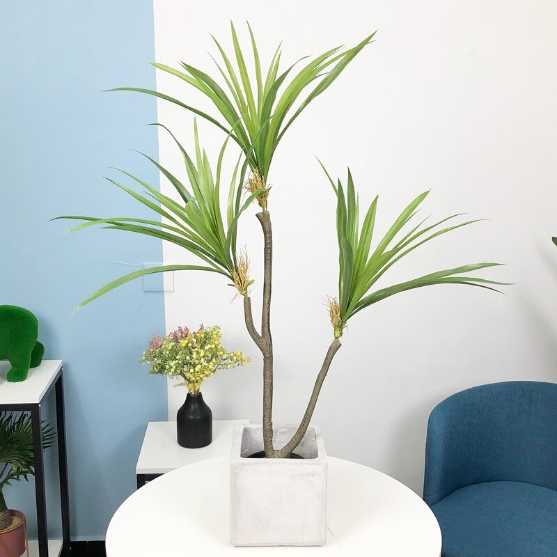 55+88cm Large Tropical Dracaena Tree Artificial Palm Plants Fake Tall Potted Tree Plastic Nordic Cycas  Leaves for Home Decor 2