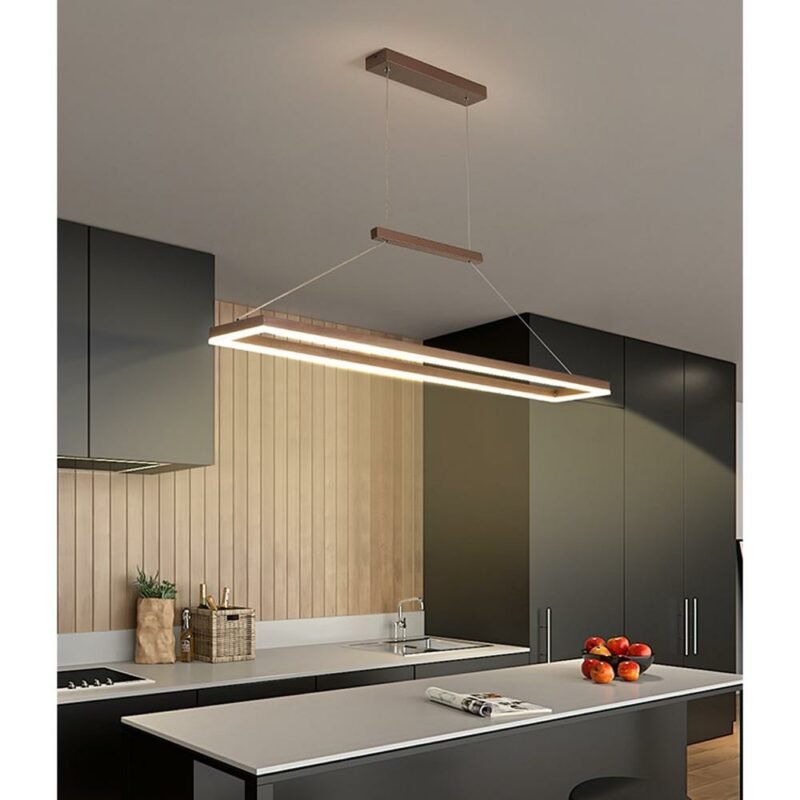 Modern New Design Aluminum Led Ceiling Chandelier For Kitchen Island Dining Table Rectangle Office Bar Fixtures Hanging Lamp 3