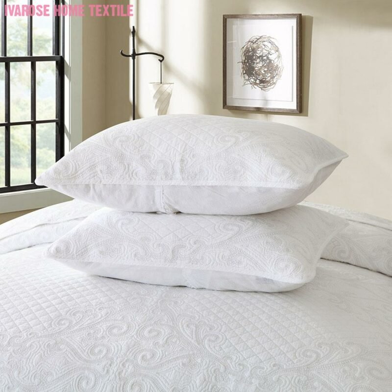 White Diamond Quilted Cotton Bedspread Pillow shams Soft and Comfy Bedding Quilt Reversible Coverlet Bed spread Queen King size 6