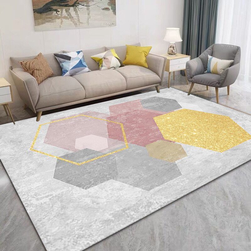 Modern Minimalist Carpet Home Decoration Living Room Bedroom Carpets Nordic Geometric Printing Sofa Coffee Table Mat Kitchen Rug 5