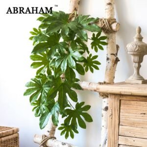 82cm Wall Hanging Monstera Leaves Rattan Artificial Plant Vine Tropical Fake Leaf Ivy Plastic Tree Foliage For Home Garden Decor 1