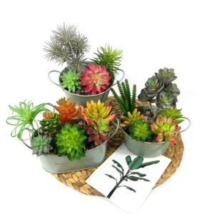 Small Artificial Succulents Plants Fake Tree Branch Plastic Lotus Freen Agave False Leaf Pot For Home Desk DIY Wall Garden Decor 1