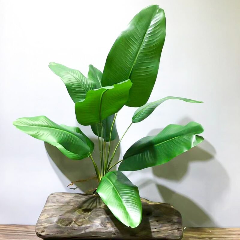 65cm 9Heads Tropical Monstera Artificial Plants Fake Palm Tree Plastic Banana Leaf Branch Water Plant For Home Garden Desk Decor 4