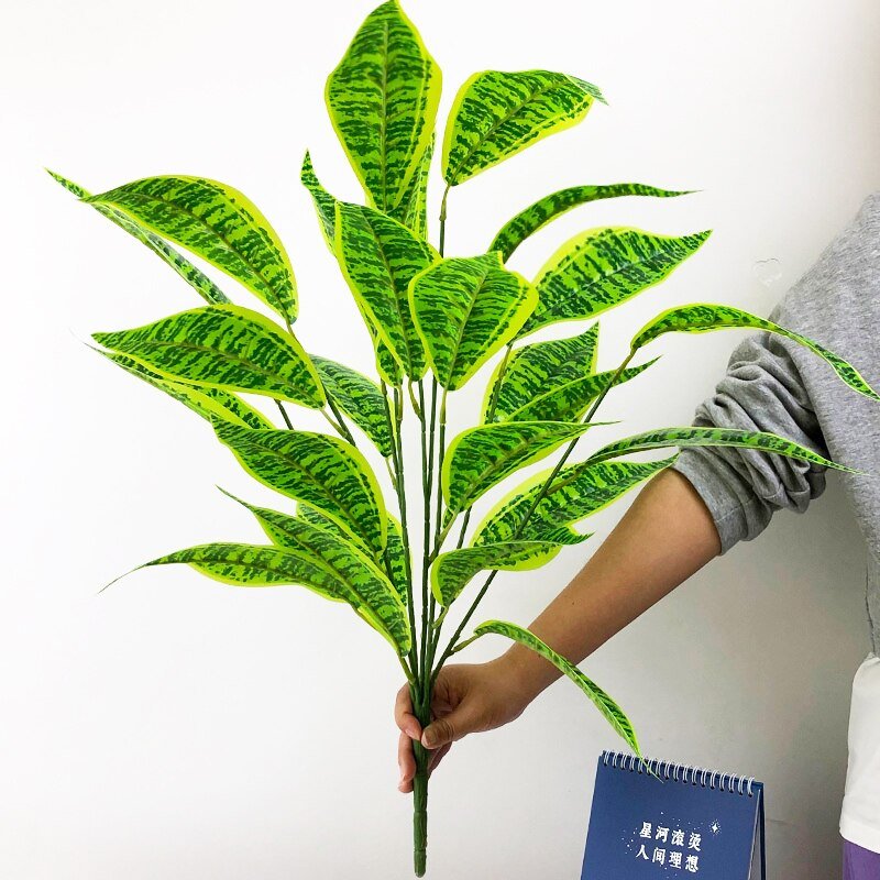 75cm 26 Leaves Large Artificial Plants Fake monstera Faux Tropical Palm Tree Plastic Aloe Piran Plants Foliage for Home Decor 1