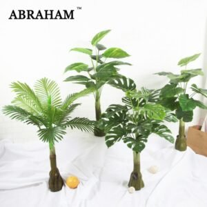 85cm Large Artificial Plants Tropical Tree Fake Monstera Leaves Plastic Palm Tree Real Touch Turtle Leaf Home Wedding Decoration 1