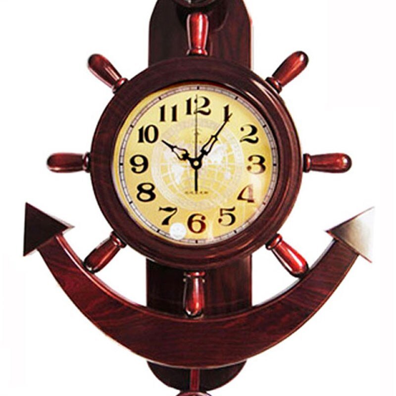 Big Vintage Wall Clock Silent Large Luxury Digital Mediterranean Antique Wall Clock Mute Nautical Classic Klok Home Decor ZP50WC 5