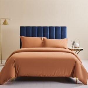 800TC Solid Color 100%Brushed Cotton Duvet Cover Zipper 4Pcs Warm Soft Comforter Cover Bed Sheet set Pillowcase Queen King Size 1