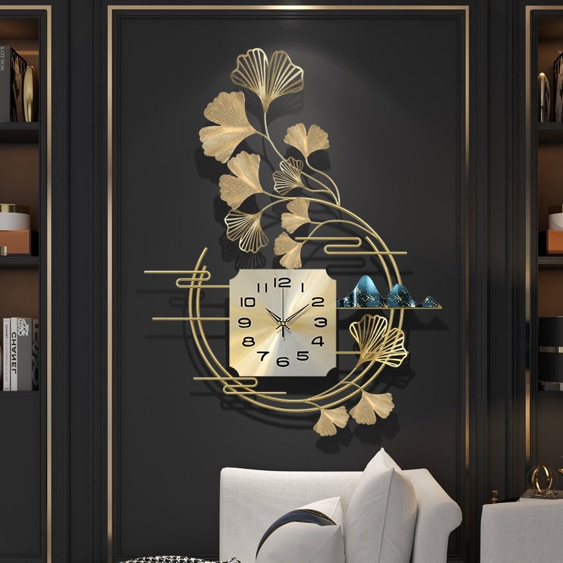 Creative Large Wall Clock Modern Design Chinese Style Silent Luxury Art Wall Clock Bedroom Reloj De Pared Home Decoration ZP50ZB 2