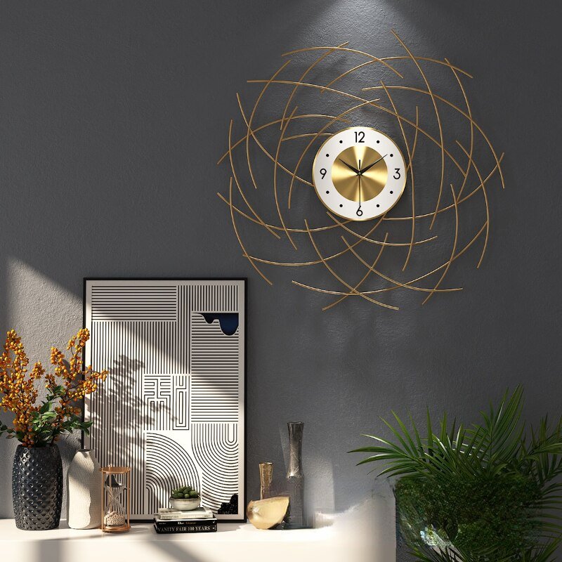 Industrial Battery Bedroom Wall Clock Modern Design Large Quiet Wall Clock Nordic Gold Reloj Pared Wall Clock Free Shiping ZP50 3