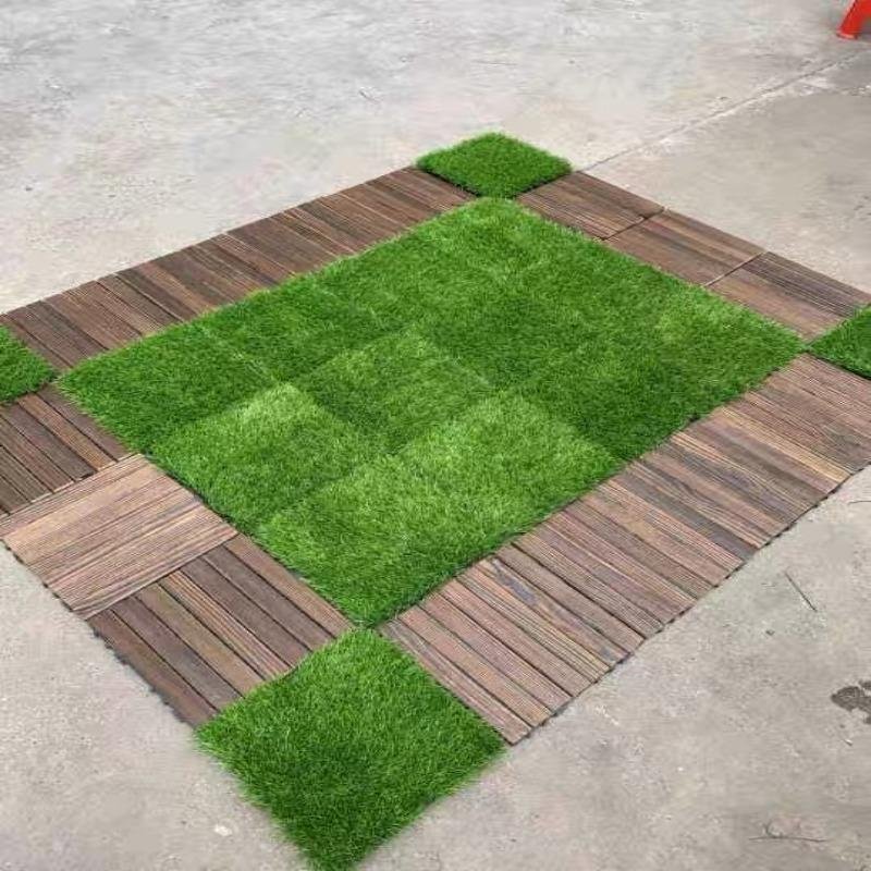 5pcs Artificial Grass Lawn Fake Turf Outdoor Simulated Ground Plants Carpet Square Floor Lawns For Home Garden Wedding DIY Decor 2