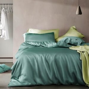 Natural 100%Bamboo Lyocell Plain Duvet cover Bed Sheet Pillowcases 4Pcs Softer Than Cotton Best Cooling Bedsheet Twin Queen King 1