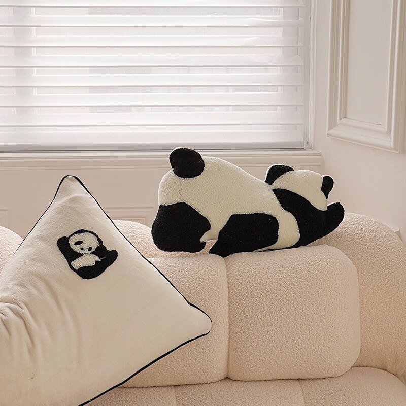 Soft Velvet Duvet Cover Twin Queen Size  Fluffy Flannel Fleece Black Panda Embroidery Comforter Cover Bed Sheet Pillow Shams 3