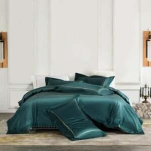 1400TC Egyptian Cotton Retro Turquoise Green Bedding Set Premium Soft Silky Queen King 4Pcs Duvet cover Bed Sheet Pillowcases 1