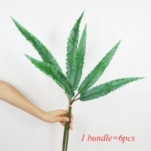 75cm 6pcs/bundle Large Tropical Palm Tree Fern Plants Leaves Plastic Foliage Real Touch Shrubs Leafs for Home Office Decor 1