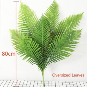 80cm 8 Fork Large Artificial Palm Tree Tropical Monstera Fake Plants Plastic Palm Leaves False Fern leaf For Home Wedding Decor 1