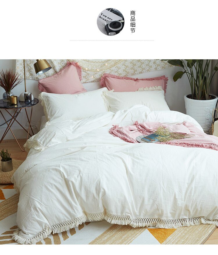 100% Cotton Soft Bed sheet set Girls White Pink Grey Bedding sets Kids Adults Queen Twin King size Duvet cover Bed sheet set 2