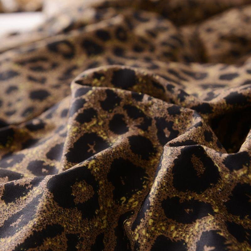 Brown leopard 100%Cotton Twin Bedding Set Queen King size Bed set Duvet Cover Bed sheet Fitted sheet ropa de cama parure de lit 4