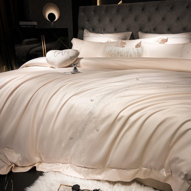 Chic Diamond star Duvet cover set Soft Long Staple Cotton Gorgeous Bedding set Bed sheet Pillowcases Double Queen King size 4Pcs 3