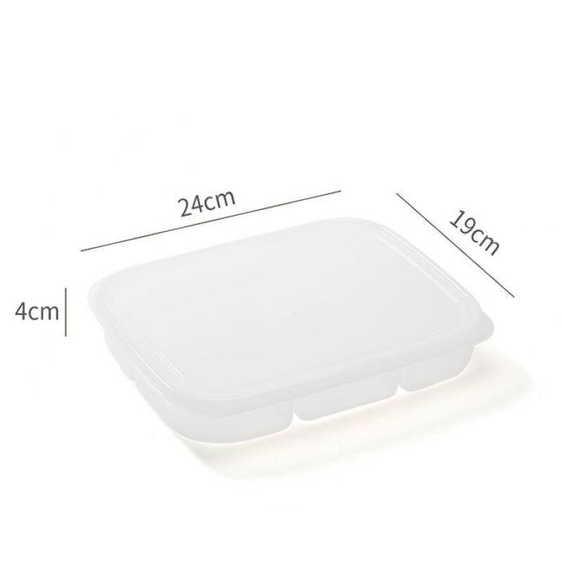 3pcs 5/6 Grids Side Dish Container Meat Food Preservation Box with Lids Refrigerator Freezer Storage Organizers Transparant PP 6