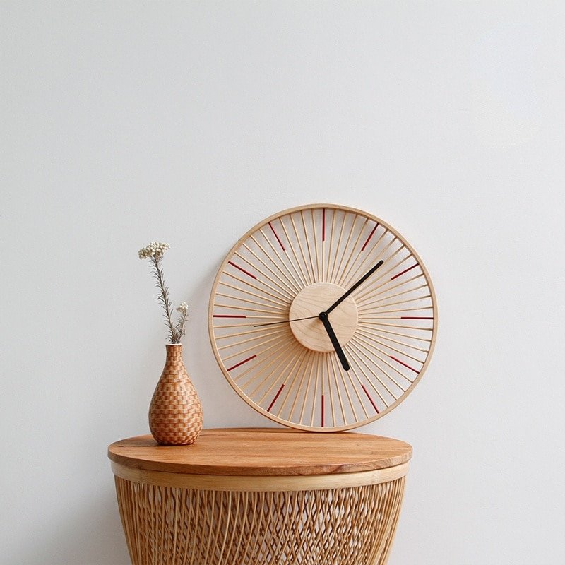 Minimalist Japanese Wall Clock Living Room Silent Wooden Wall Clock Modern Design Reloj Pared Grande Home Decor LL50WC 1