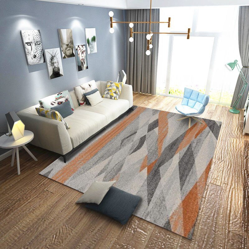 Home Decoration Living Room Carpet Nordic Geometric Printing Rug Modern Absorbent Non-slip Bathroom Mat Bedroom Bedside Carpets 5