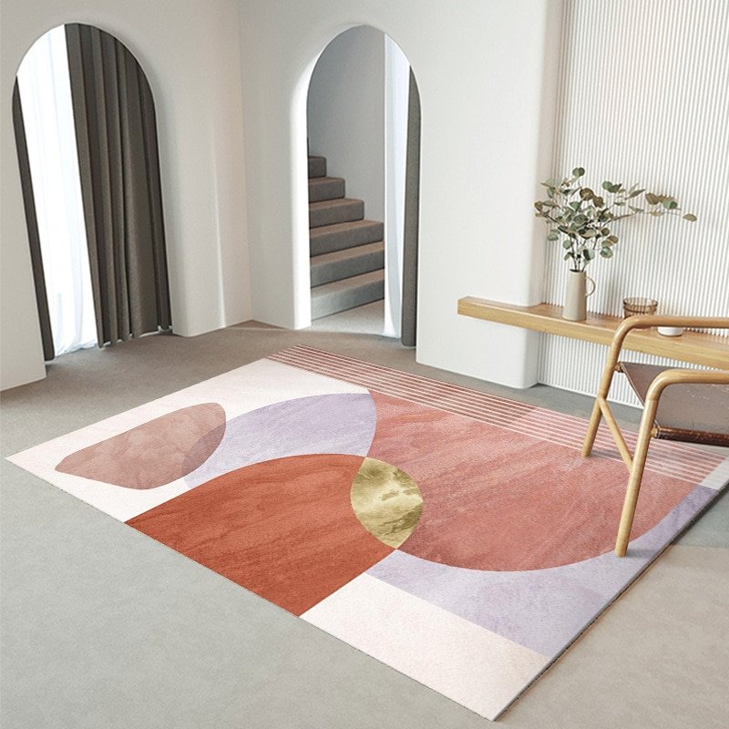 Abstract Art Carpet Geometric Printing Carpets Home Decoration Large Area Rug Bedroom Bedside Blanket Non-slip Entrance Door Mat 1