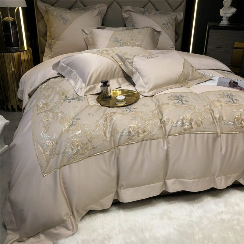 Chic Ivory Cream Macrame Wide Lace Duvet Cover set Luxury1000TC Egyptian Cotton Soft Bedding set Bed Sheet Pillow Shams 4/7 pcs 3