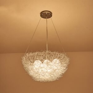 Nordic Creative Aluminum Wire Bird'S Nest Pendant Lights For Bedroom Hallway Children'S Room Restaurant Led Lighting Fixtures 1