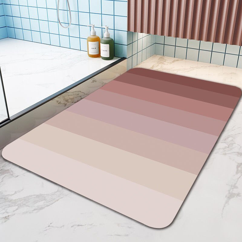 Morandi Color Ice Stick Absorbent Bathroom Floor Mat Toilet Foot Mats Non-slip Dirt-resistant Solid Color Diatom Mud Carpet 4