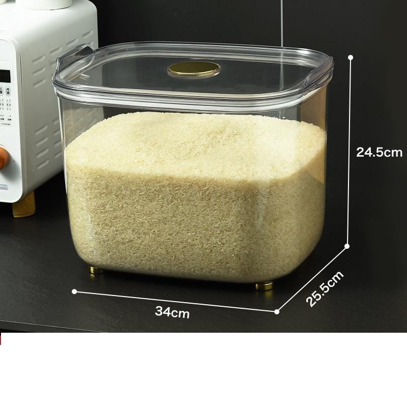 5kg/10kg Grain Rice Storage Container Cereal Dispenser with Lid Measure Cup Dry Food Flour Bucket Kitchen Organizer Cabinet 5